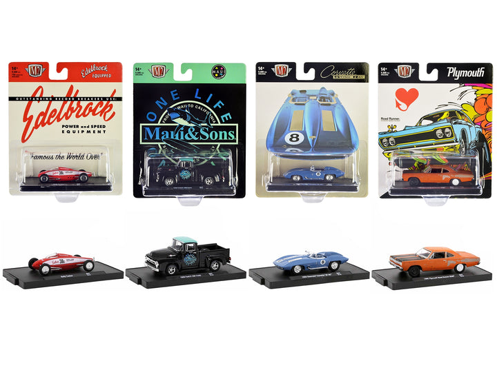 "Auto-Drivers" Set of 4 pieces in Blister Packs Release 97 Limited Edition to 9600 pieces Worldwide 1/64 Diecast Model Cars by M2 Machines image 2