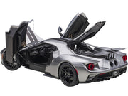 2017 Ford GT Ingot Silver Metallic with Black Stripes 1/12 Model Car by Autoart image 2