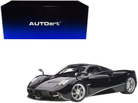 Pagani Huayra Gloss Black with Silver Stripes and Silver Wheels 1/12 Model Car by Autoart image 2