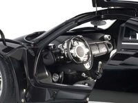Pagani Huayra Gloss Black with Silver Stripes and Silver Wheels 1/12 Model Car by Autoart image 3