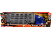 Kenworth T680 Truck Blue Metallic with Livestock Trailer Chrome "Long Haul Trucker" Series 1/32 Diecast Model by New Ray image 2