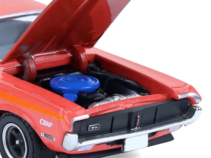 1969 Mercury Cougar Eliminator "Dyno Don" Red with Orange Stripes "GreenLight Muscle" Series 30 1/64 Diecast Model Car by Greenlight image 2