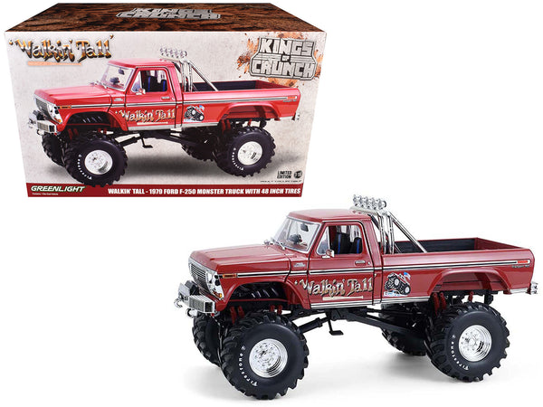 1979 Ford F-250 Monster Truck with 48-Inch Tires "Walkin' Tall" Red "Kings of Crunch" Series 1/18 Diecast Model Car by Greenlight