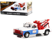 1969 Chevrolet C-30 Dually Wrecker Tow Truck White and Blue "Hazzard County Garage" 1/18 Diecast Model Car by Greenlight