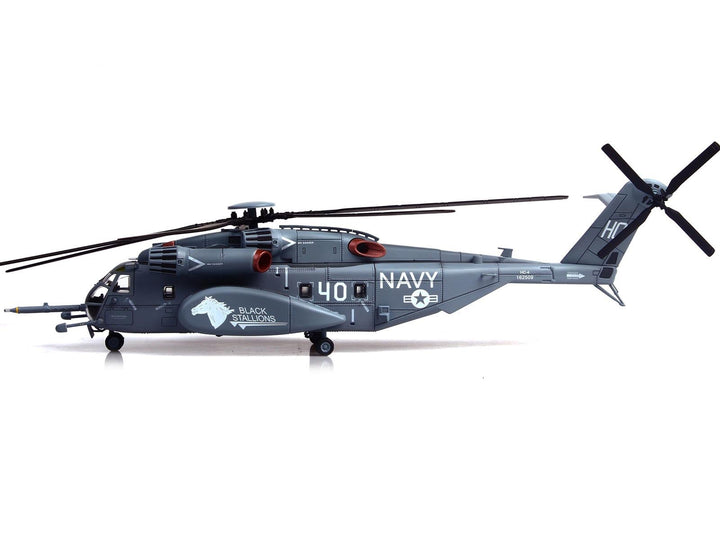 Sikorsky MH-53E Sea Dragon Helicopter "United States Navy Black Stallions Tail Number 40" Light Gray 1/72 Diecast Model by Panzerkampf image 2