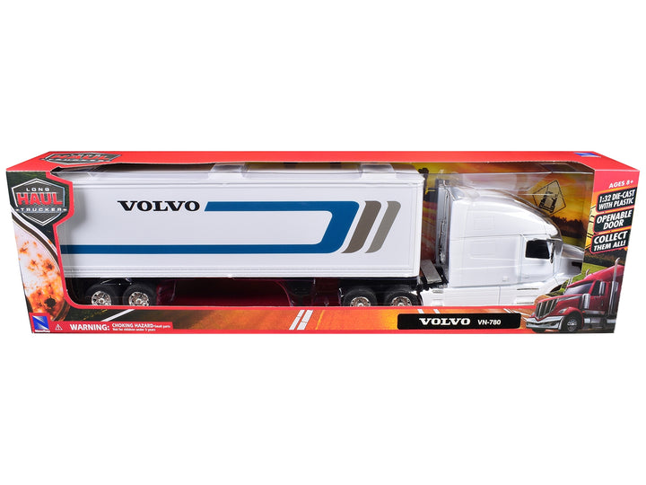 Volvo VN-780 Truck with Dry Van Trailer White "Long Haul Truckers" Series 1/32 Diecast Model by New Ray image 2