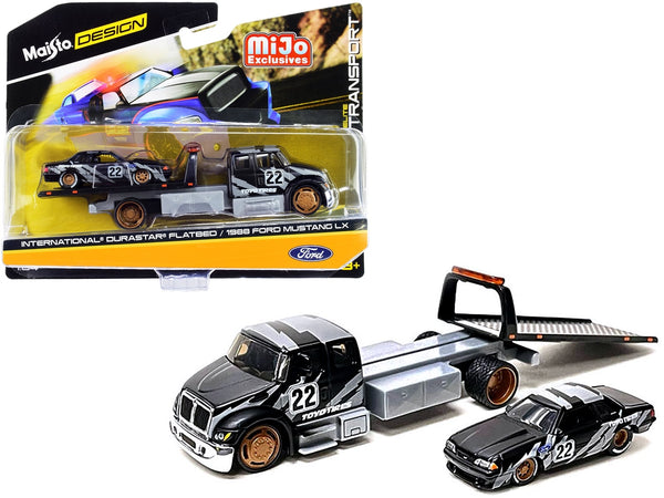 Toyo Tires DuraStar and 1988 Ford Mustang LX number 22 set, matte black, Maisto 1:64