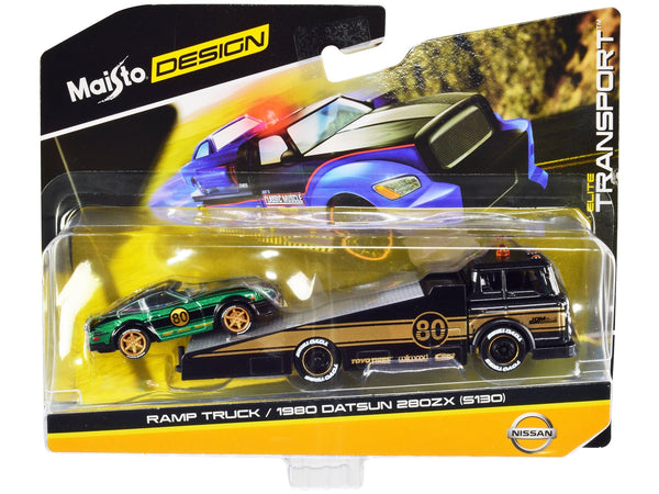 Maisto 1:64 JDM Garage ramp truck and 1980 Datsun 280ZX #80 two-vehicle set.
