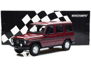 1980 Mercedes-Benz G-Model (LWB) Dark Red with Black Stripes Limited Edition to 402 pieces Worldwide 1/18 Diecast Model Car by Minichamps image 2