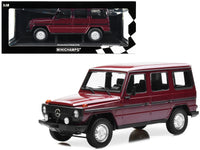 1980 Mercedes-Benz G-Model (LWB) Dark Red with Black Stripes Limited Edition to 402 pieces Worldwide 1/18 Diecast Model Car by Minichamps image 4