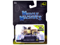 1949 Ford F1 Pickup Truck Gold Metallic 1/64 Diecast Model Car by Muscle Machines image 3