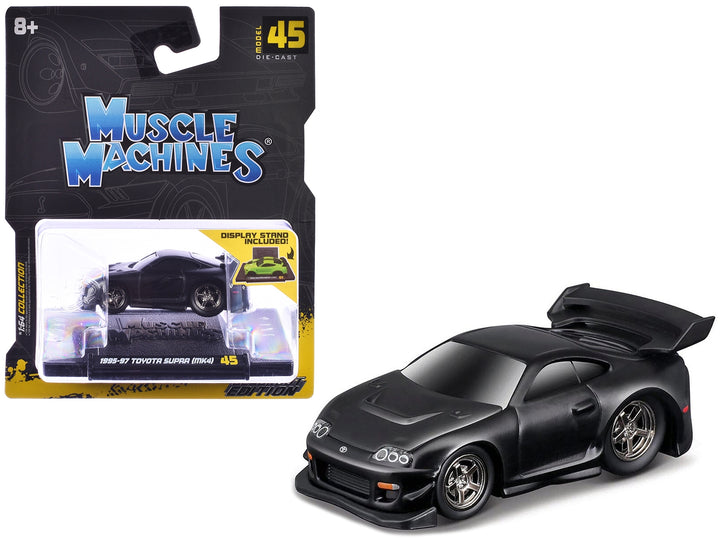 1995-97 Toyota Supra (MK4) Matt Black 1/64 Diecast Model Car by Muscle Machines image 2