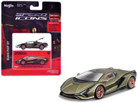 Lamborghini Sian FKP 37 Green Metallic "Speed Icons" Series 1/64 Diecast Model Car by Maisto image 3