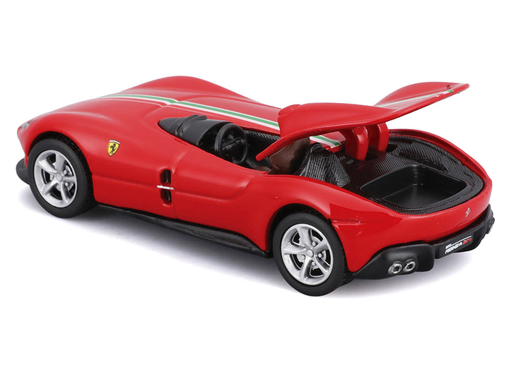 Ferrari Monza SP1 Red with Italian Flag Stripes "Speed Icons" Series 1/64 Diecast Model Car by Maisto image 2