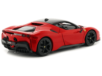 Ferrari SF90 Stradale Red with Black Top "Race + Play" Series 1/18 Diecast Model Car by Bburago image 3