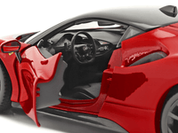 Ferrari SF90 Stradale Red with Black Top "Race + Play" Series 1/18 Diecast Model Car by Bburago image 4