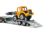 Truck with Low Loader Trailer and Front Loader Yellow Diecast Model by Siku image 3