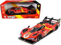 Ferrari 499P #51 James Calado - Antonio Giovinazzi - Alessandro Pier Guidi "Ferrari AF Corse" Winner "24 Hours of Le Mans" (2023) "Racing" Series 1/18 Diecast Model Car by Bburago image 2