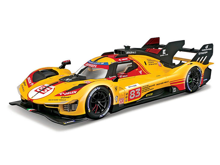 Ferrari 499P #83 Robert Kubica - Robert Shwartzman - Yifei Ye "Ferrari AF Corse" "24 Hours of Le Mans" (2024) "Racing" Series 1/18 Diecast Model Car by Bburago image 2