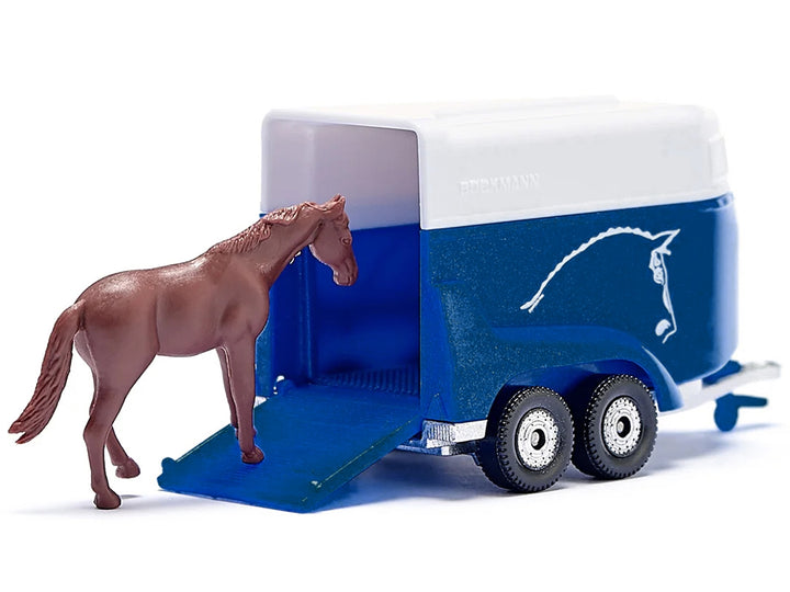Jeep Red with Horse Trailer Blue and Horse Accessory Diecast Model by Siku image 2