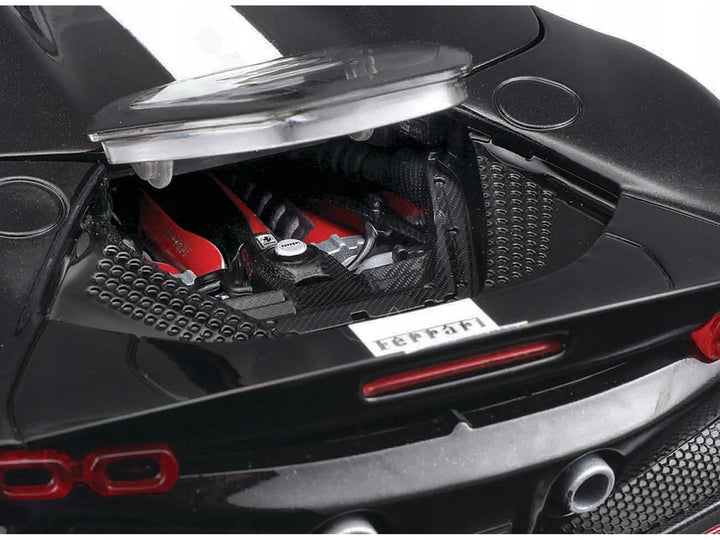 Ferrari SF90 Spider Assetto Fiorano Black Metallic with White Stripes "Signature Series" 1/18 Diecast Model Car by Bburago image 2