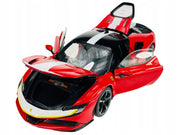 Ferrari SF90 Stradale Assetto Fiorano Red with White Stripes "Signature Series" 1/18 Diecast Model Car by Bburago image 3