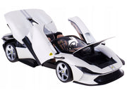 Ferrari Daytona SP3 White Metallic with Silver Stripes "Signature Series" 1/18 Diecast Model Car by Bburago image 3