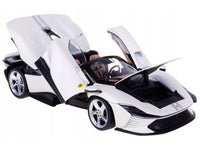 Ferrari Daytona SP3 White Metallic with Silver Stripes "Signature Series" 1/18 Diecast Model Car by Bburago image 3