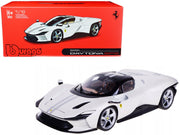 Ferrari Daytona SP3 White Metallic with Silver Stripes "Signature Series" 1/18 Diecast Model Car by Bburago image 4