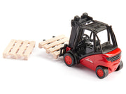 Linde Forklift Truck Red with 2 Pallet Accessories 1/50 Diecast Model by Siku image 2