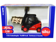 Linde Forklift Truck Red with 2 Pallet Accessories 1/50 Diecast Model by Siku image 5