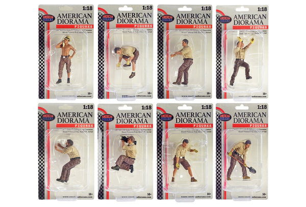 "4X4 Mechanic" 8 piece Figure Set for 1/18 scale models by American Diorama image 2