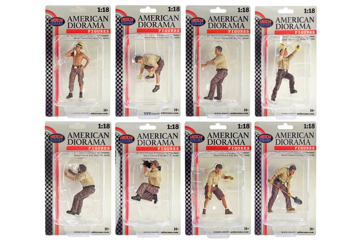 "4X4 Mechanic" 8 piece Figure Set for 1/18 scale models by American Diorama image 2