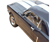 1965 Ford Mustang Hardtop Coupe Nightmist Blue Metallic with White Stripes 1/18 Diecast Model Car by Norev image 3