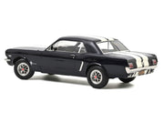 1965 Ford Mustang Hardtop Coupe Nightmist Blue Metallic with White Stripes 1/18 Diecast Model Car by Norev image 4