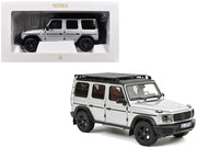 2024 Mercedes-Benz G-Class Professional Iridium Silver Metallic with Black Top and Roof Rack 1/18 Diecast Model Car by Norev