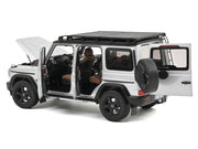 2024 Mercedes-Benz G-Class Professional Iridium Silver Metallic with Black Top and Roof Rack 1/18 Diecast Model Car by Norev image 2