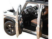 2024 Mercedes-Benz G-Class Professional Iridium Silver Metallic with Black Top and Roof Rack 1/18 Diecast Model Car by Norev image 4