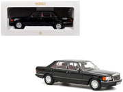 1991 Mercedes-Benz 560 SEL Type W126 Black with Red Interior 1/18 Diecast Model Car by Norev