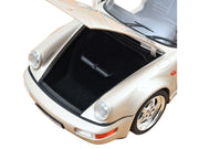 1992 Porsche 911 Carrera 2 Turbo Look Cabriolet Zermatt Silver Metallic 1/18 Diecast Model Car by Norev image 3