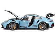 2022 Porsche 911 GT3 RS Weissach Pack Gulf Blue with Carbon Top and Hood Stripes 1/18 Diecast Model Car by Norev image 3