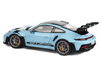 2022 Porsche 911 GT3 RS Weissach Pack Gulf Blue with Carbon Top and Hood Stripes 1/18 Diecast Model Car by Norev image 5