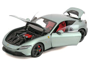 2019 Ferrari Roma Gray Metallic with Pink Interior 1/18 Diecast Model Car by Polistil image 2