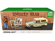 1967 Ford Bronco "Smokey Bear Forest Ranger" Green and Cream with White Stripes "Artisan Collection" 1/18 Diecast Model Car by Greenlight image 3