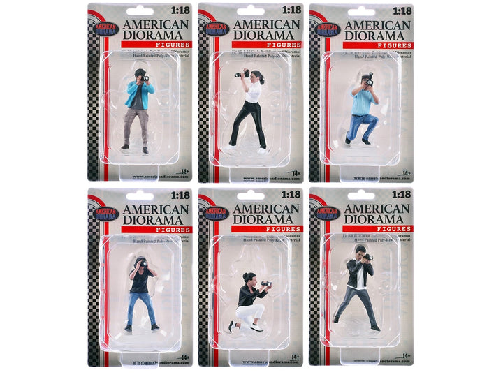 "Photographers" 6 piece Figure Set for 1/18 Scale Models by American Diorama image 2