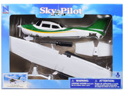 Model Kit Cessna 172 Skyhawk Aircraft White with Green and Yellow Stripes "Sky Pilot" Series 1/42 Plastic Model Kit by New Ray image 3