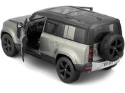 2022 Land Rover Defender 110 Green Metallic with Black Top and Sunroof 1/24 Diecast Model Car by Bburago image 2
