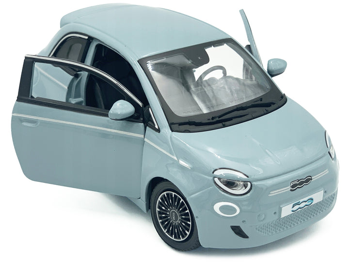 2023 Fiat 500e Light Blue 1/24 Diecast Model Car by Bburago image 2