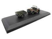 Willys Jeep 1/4-Ton Utility Truck Olive Drab with Trailer "United States Army" 1/43 Diecast Model by Militaria Die Cast image 4