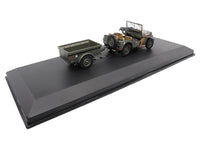 Willys Jeep 1/4-Ton Utility Truck Olive Drab with Trailer "United States Army" 1/43 Diecast Model by Militaria Die Cast image 4